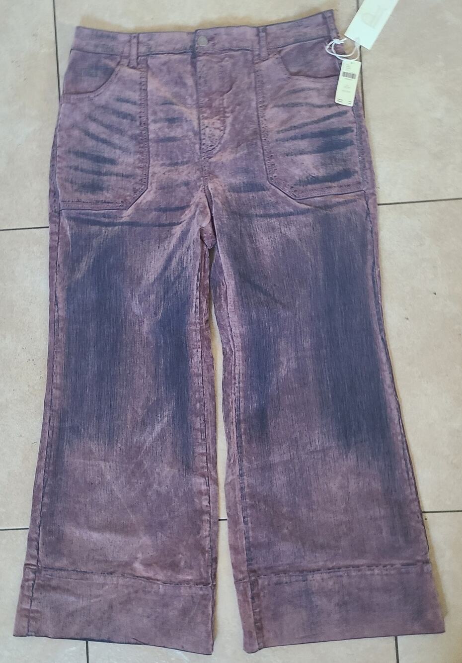 Pilcro Anthropologie NWT 33P Lilac Wide Leg High Rise Jeans Petite 33